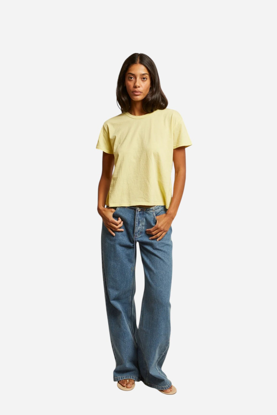 Perfect White Tee Harley Boxy Crew Tee in Banana