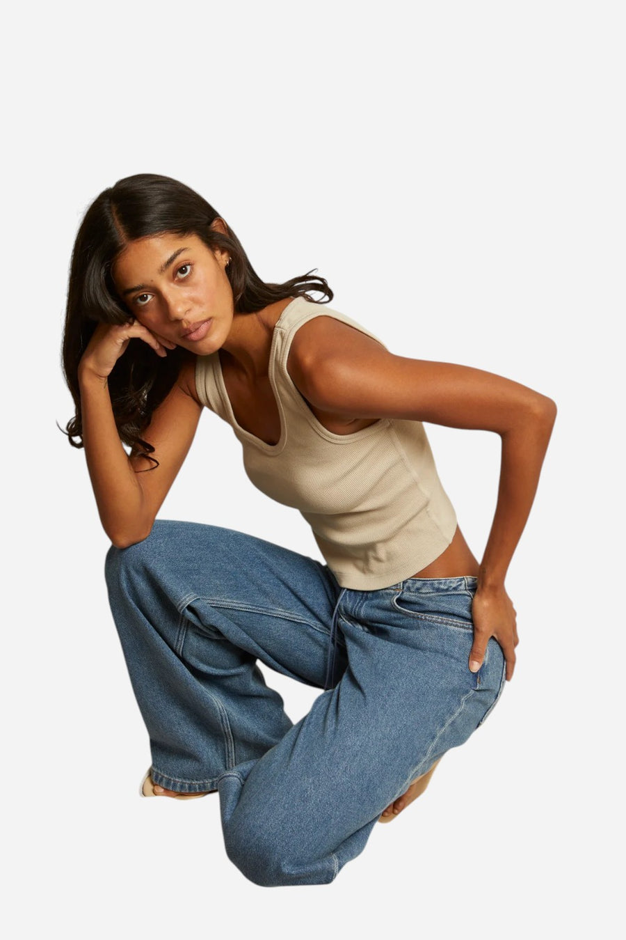 Perfect White Tee The Blondie in Putty