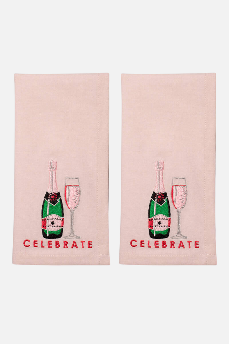Pink Celebrate Embroidered Napkins Set of 2