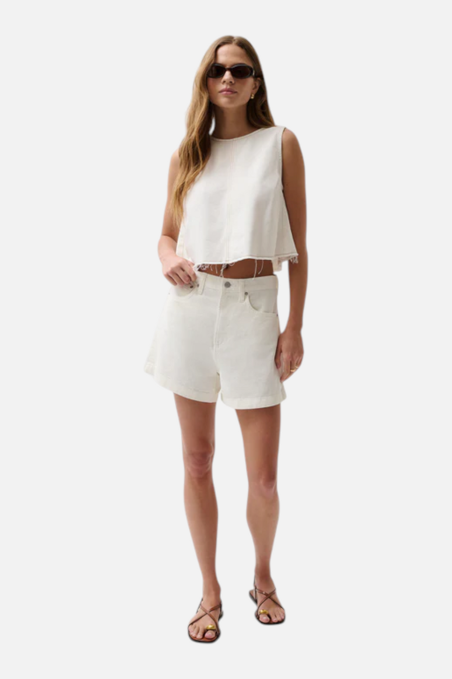 Pistola Kimora High Rise Shorts in Egret
