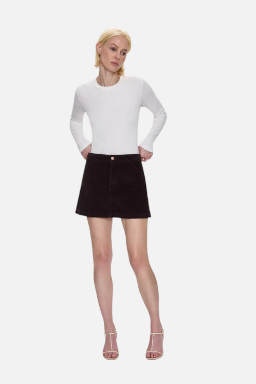 Pistola Uma High Rise Mini Skirt in Mocha