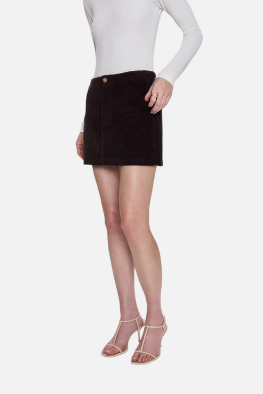 Pistola Uma High Rise Mini Skirt in Mocha