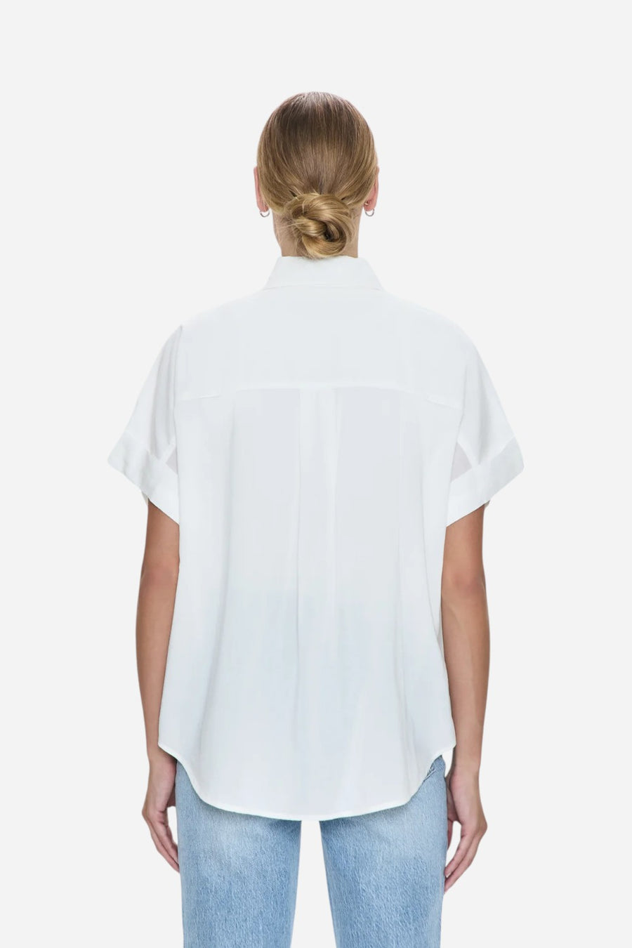 Pistola Donnie Short Sleeve Button Up in Le Blanc