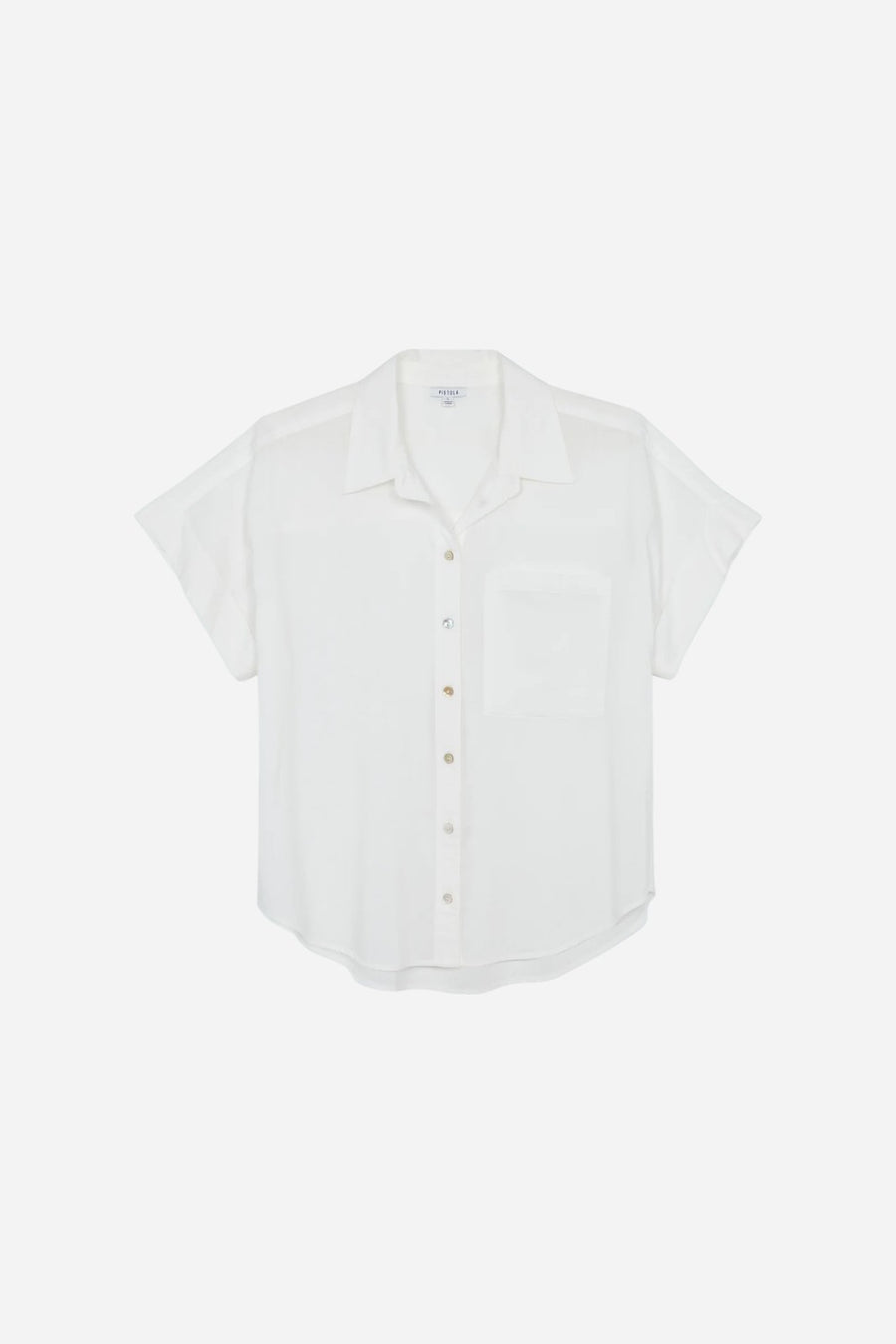 Pistola Donnie Short Sleeve Button Up in Le Blanc