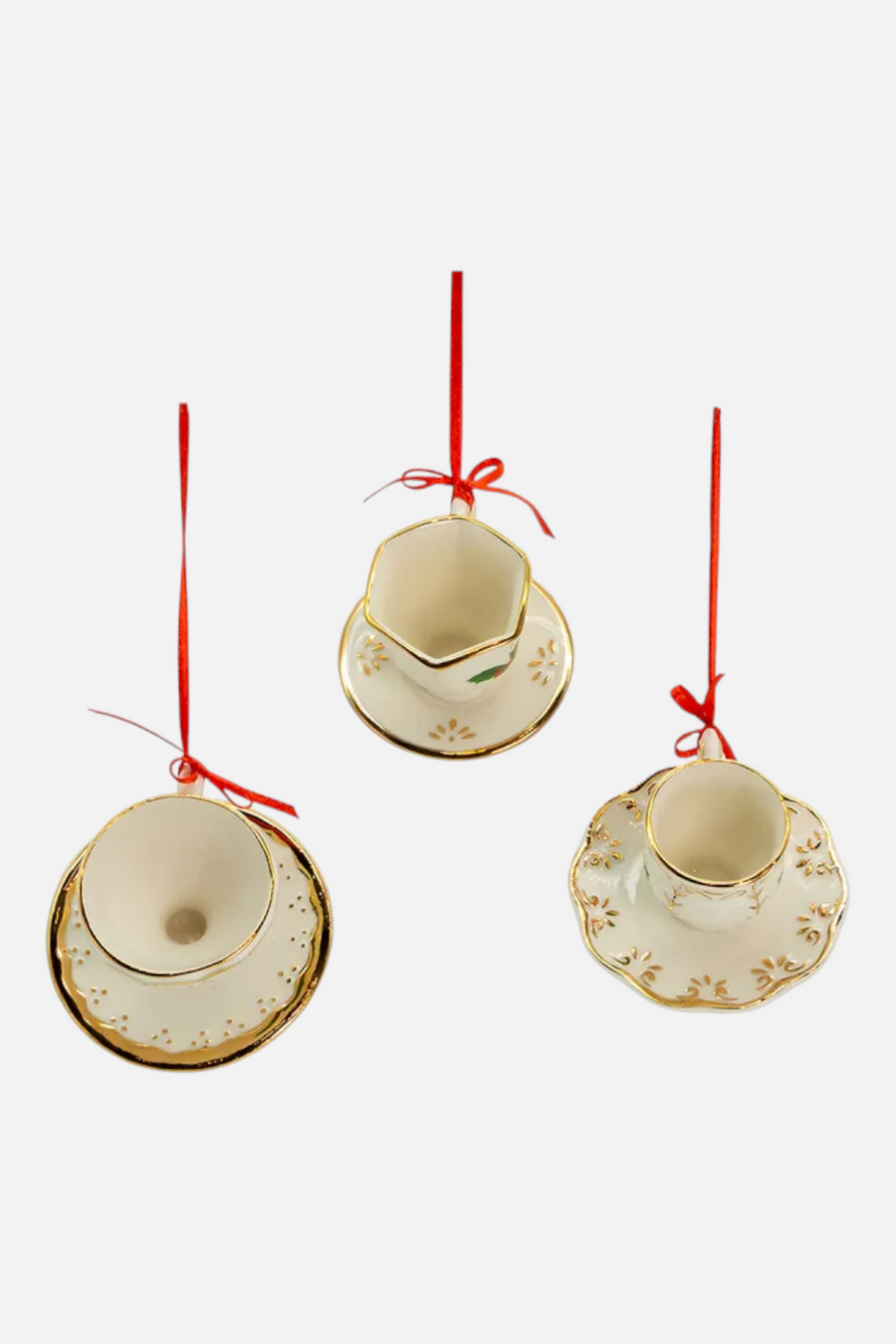 Kurt S. Adler Porcelain Holiday Formal Tea Cup Ornament
