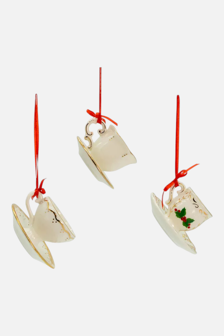 Kurt S. Adler Porcelain Holiday Formal Tea Cup Ornament