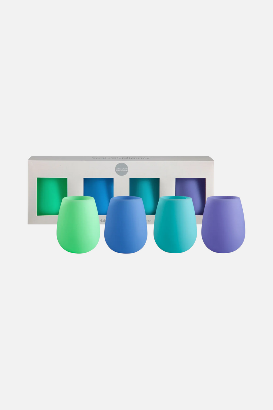 Porter Green Fegg Unbreakable Stemless Wine Glass Set in Spring