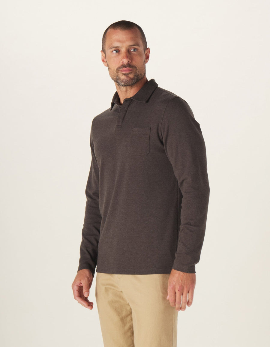 The Normal Brand Puremeso Weekend Polo in Charcoal