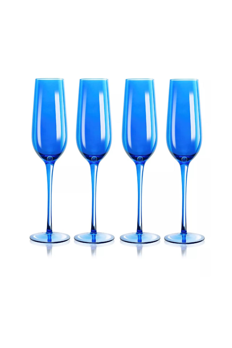 Qualia Glass Carnival Champagne Flute in Blue - Set of 4