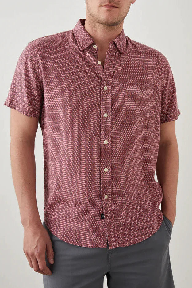 Rails Carson Short Sleeve Button Up Shirt in Fresco Navy Blaze