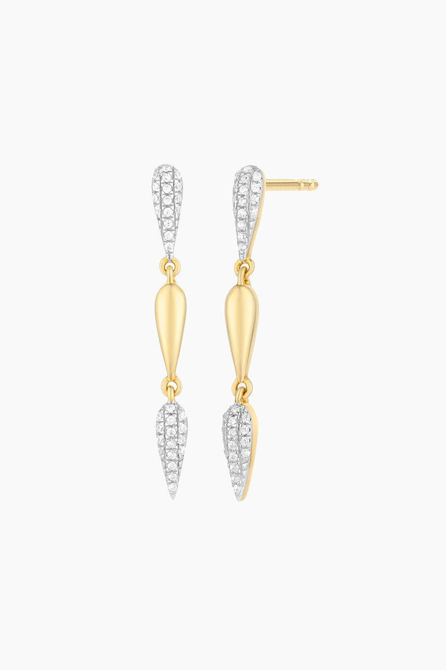 Ella Stein Raindrops Falling Earrings in Gold