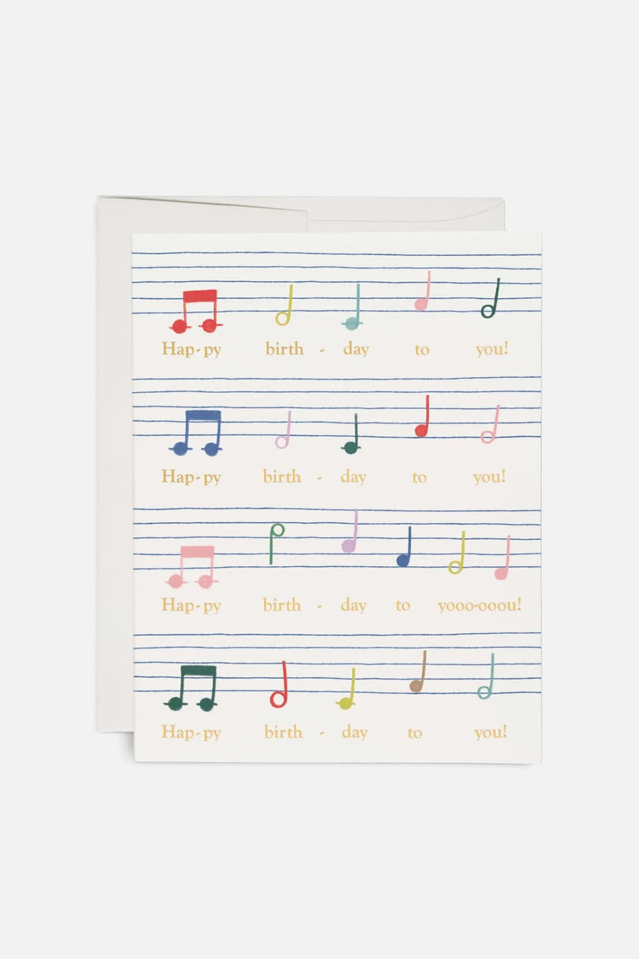 Red Cap Cards Birthday Song greeting card, front.