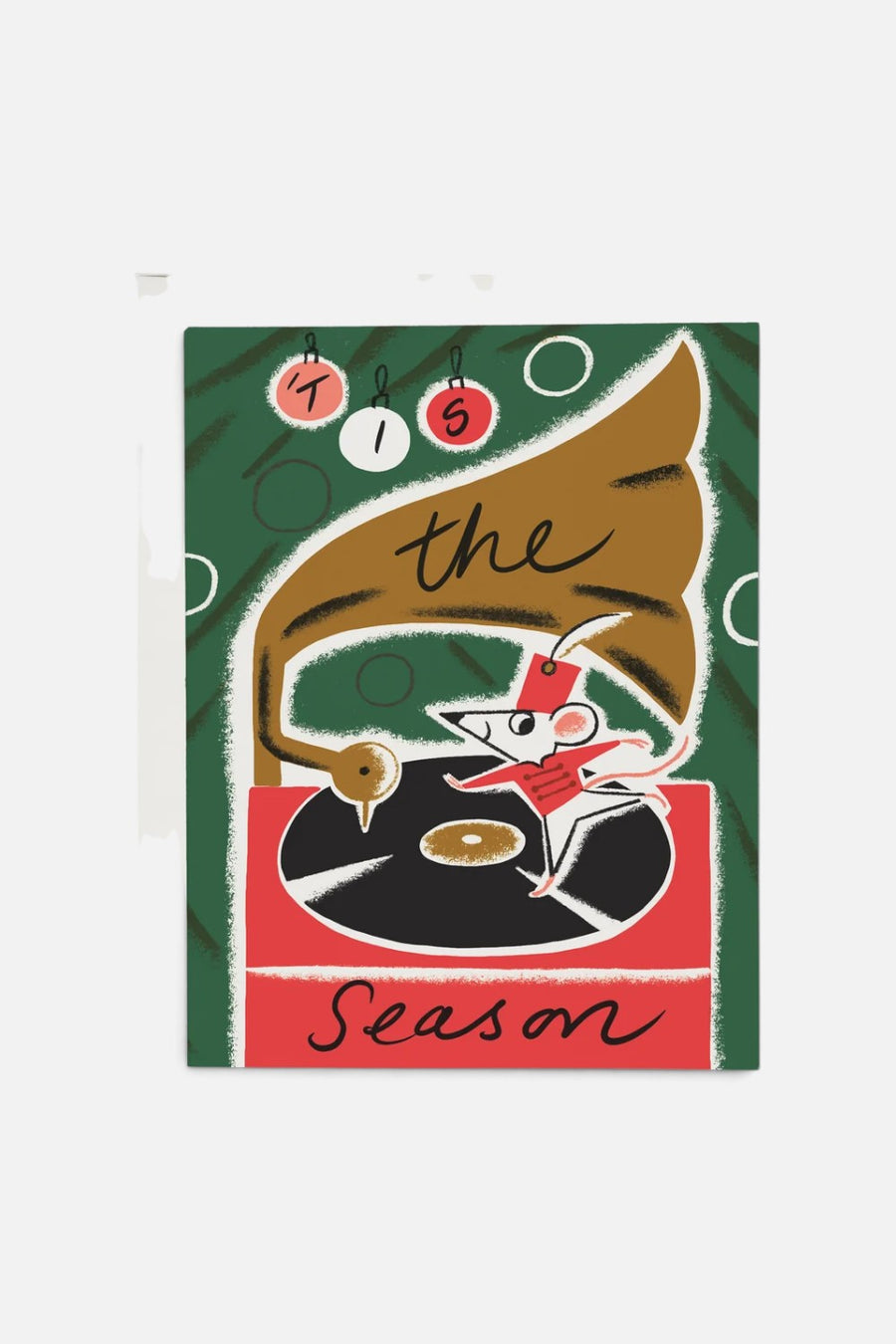 Red Cap Cards Season's Tune Greetings card, front.