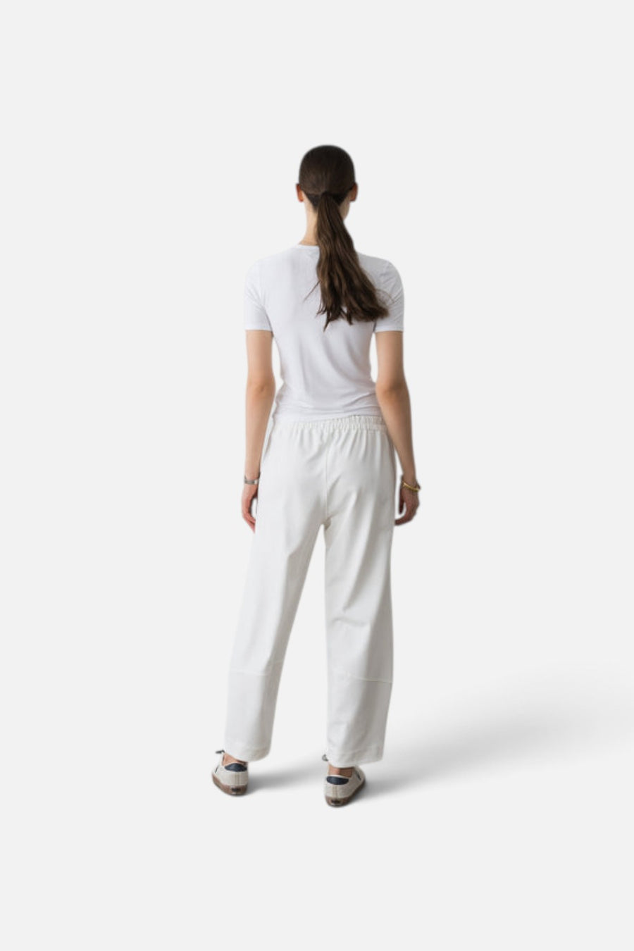 Ripley Rader Ponte Knit Barrel Pant in off-white, alternate view 3