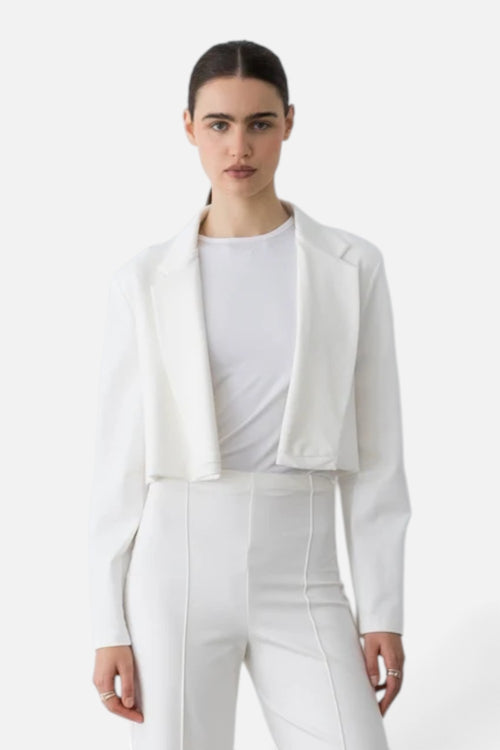 Ripley Rader Ponte Knit Boxy Blazer in off-white