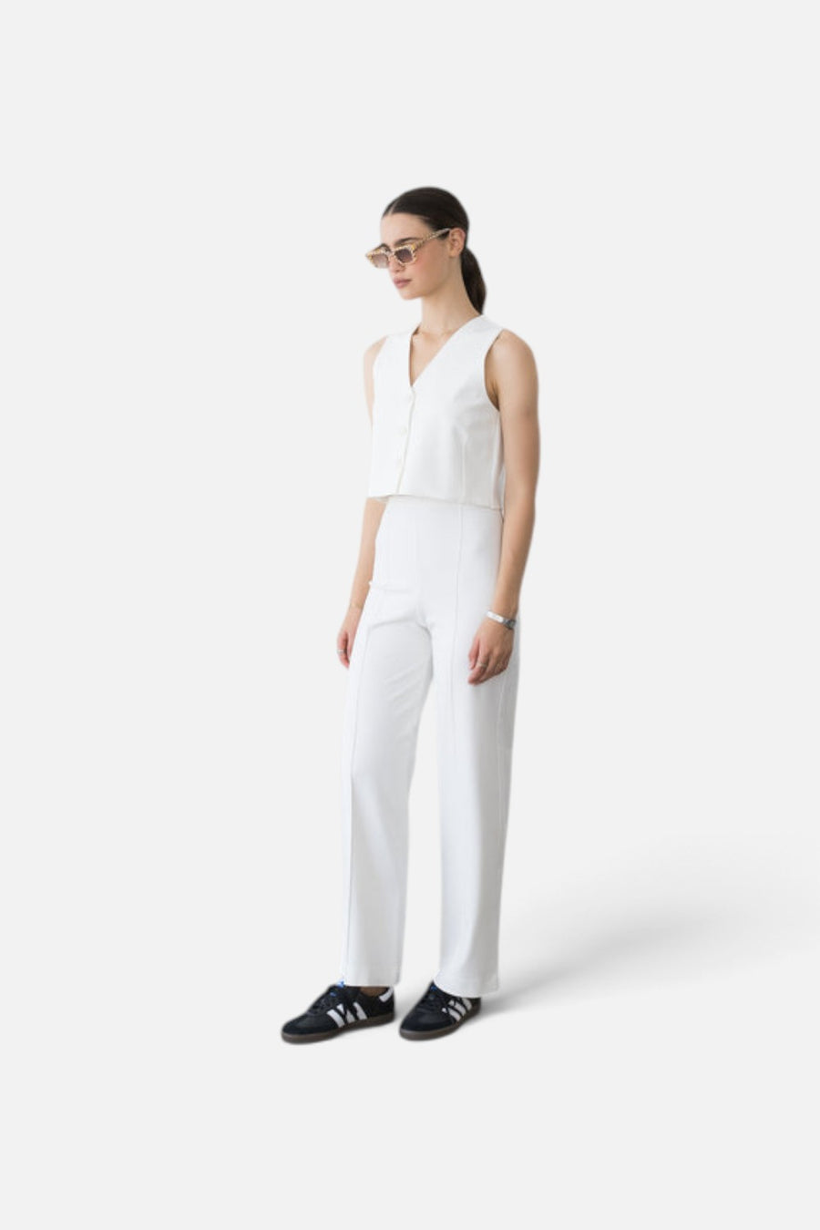 Ripley Rader Ponte Knit Vest in off-white, alternate view 2