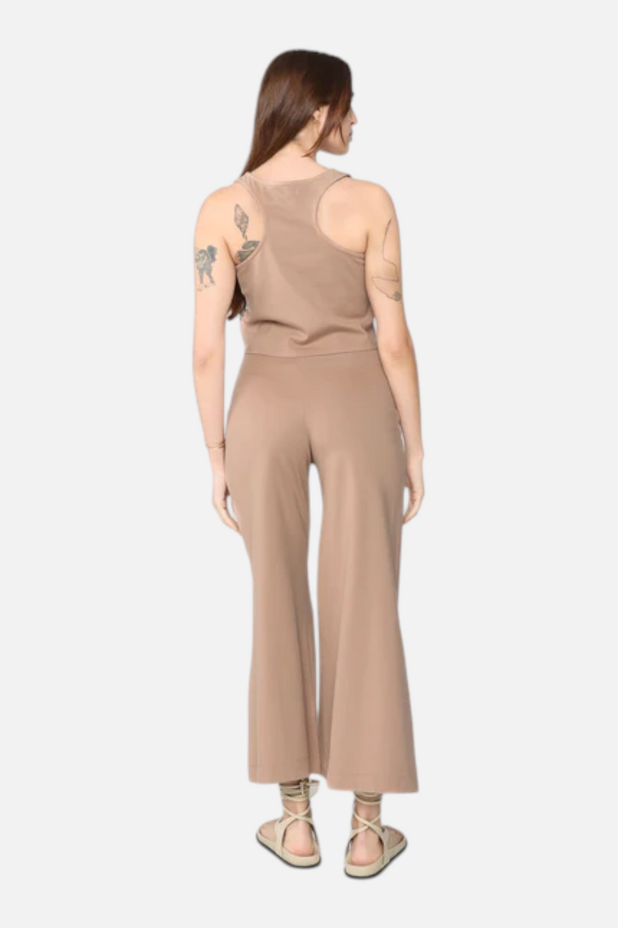 Ripley Rader Ponte Knit Wide Leg Crop Pant in Khaki