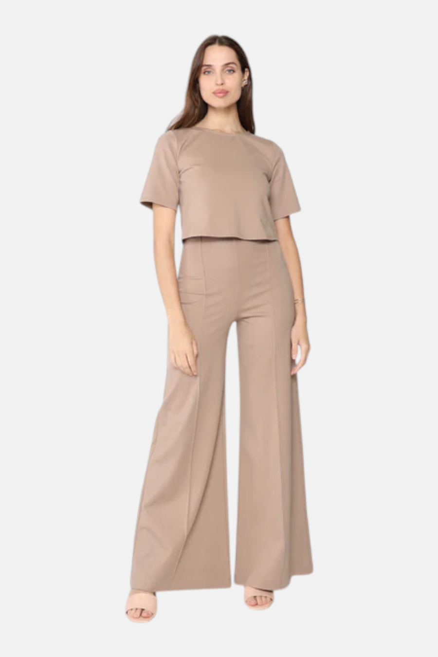 Ripley Rader Ponte Knit Wide Leg Pant in Khaki