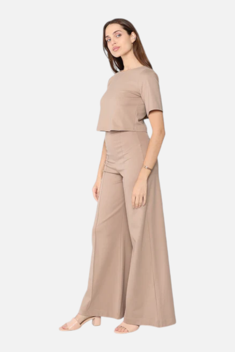 Ripley Rader Ponte Knit Wide Leg Pant in Khaki