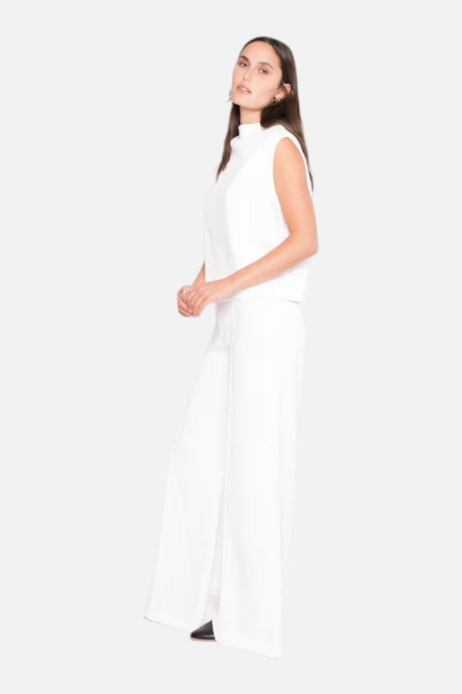 Ripley Rader Scuba Cowl Neck Top in Off White