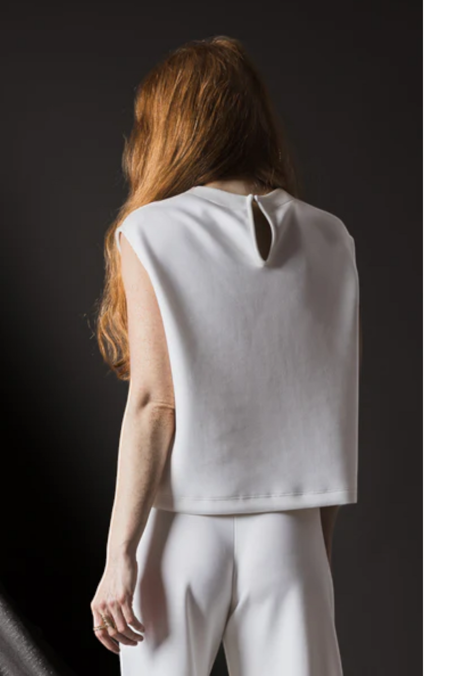 Ripley Rader Scuba Cowl Neck Top in Off White