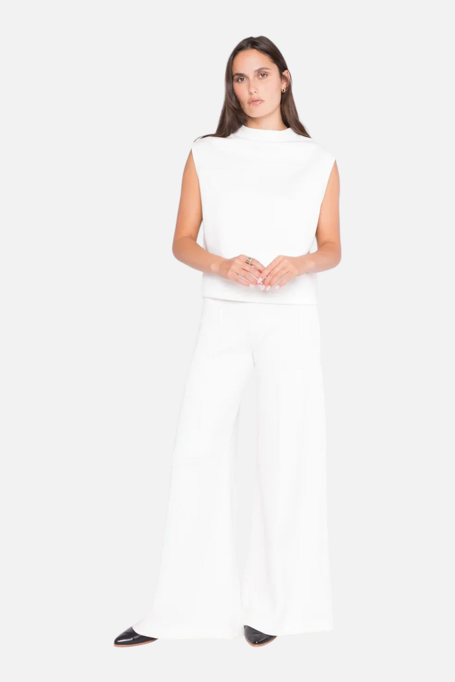 Ripley Rader Scuba Wide Leg Pant in Off White