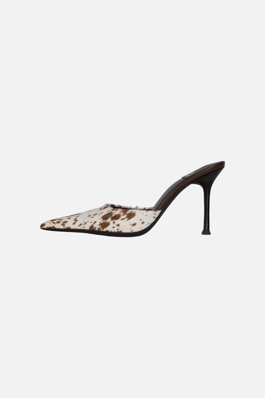 Jeffrey Campbell Robyn-F Heeled Mules in Brown White Cow
