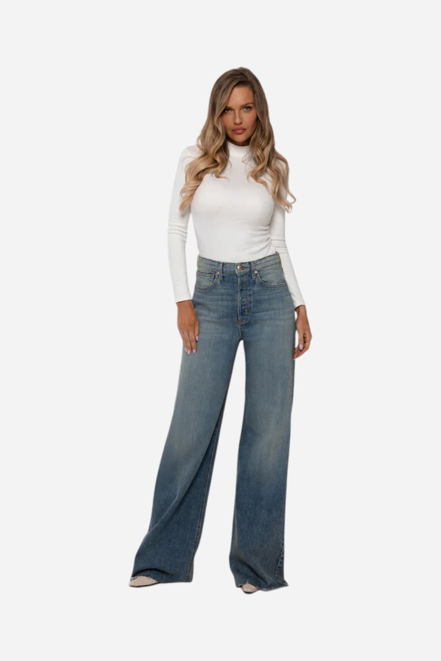 Rudes Denim The Phoenix Wide Leg in Sapphire Blue