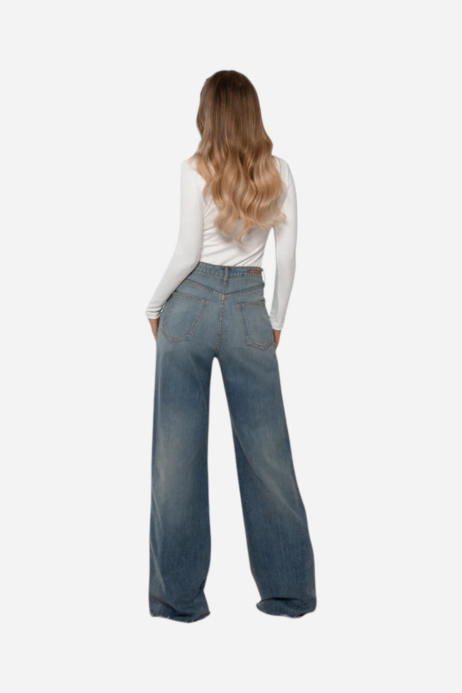 Rudes Denim The Phoenix Wide Leg in Sapphire Blue