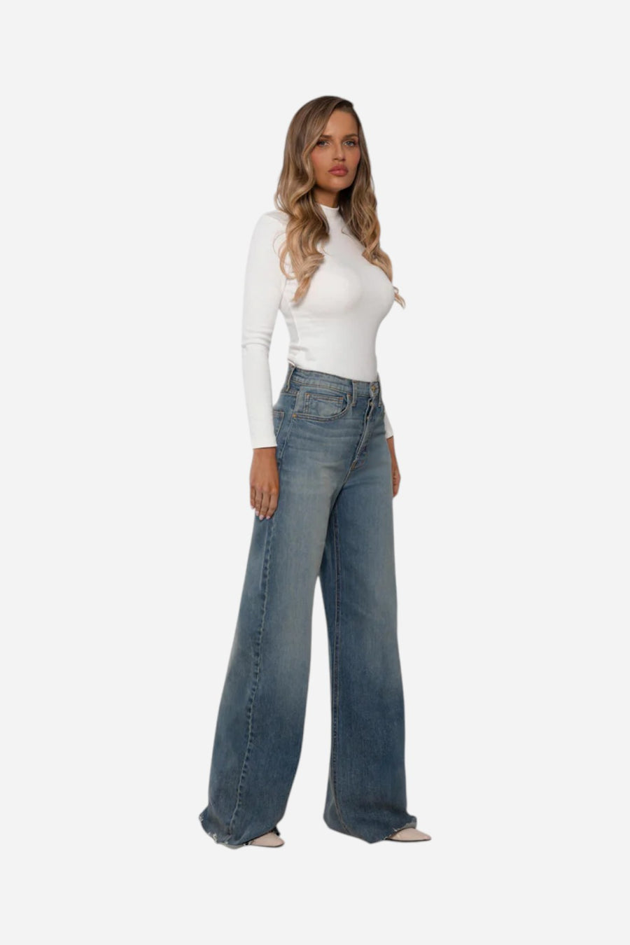 Rudes Denim The Phoenix Wide Leg in Sapphire Blue