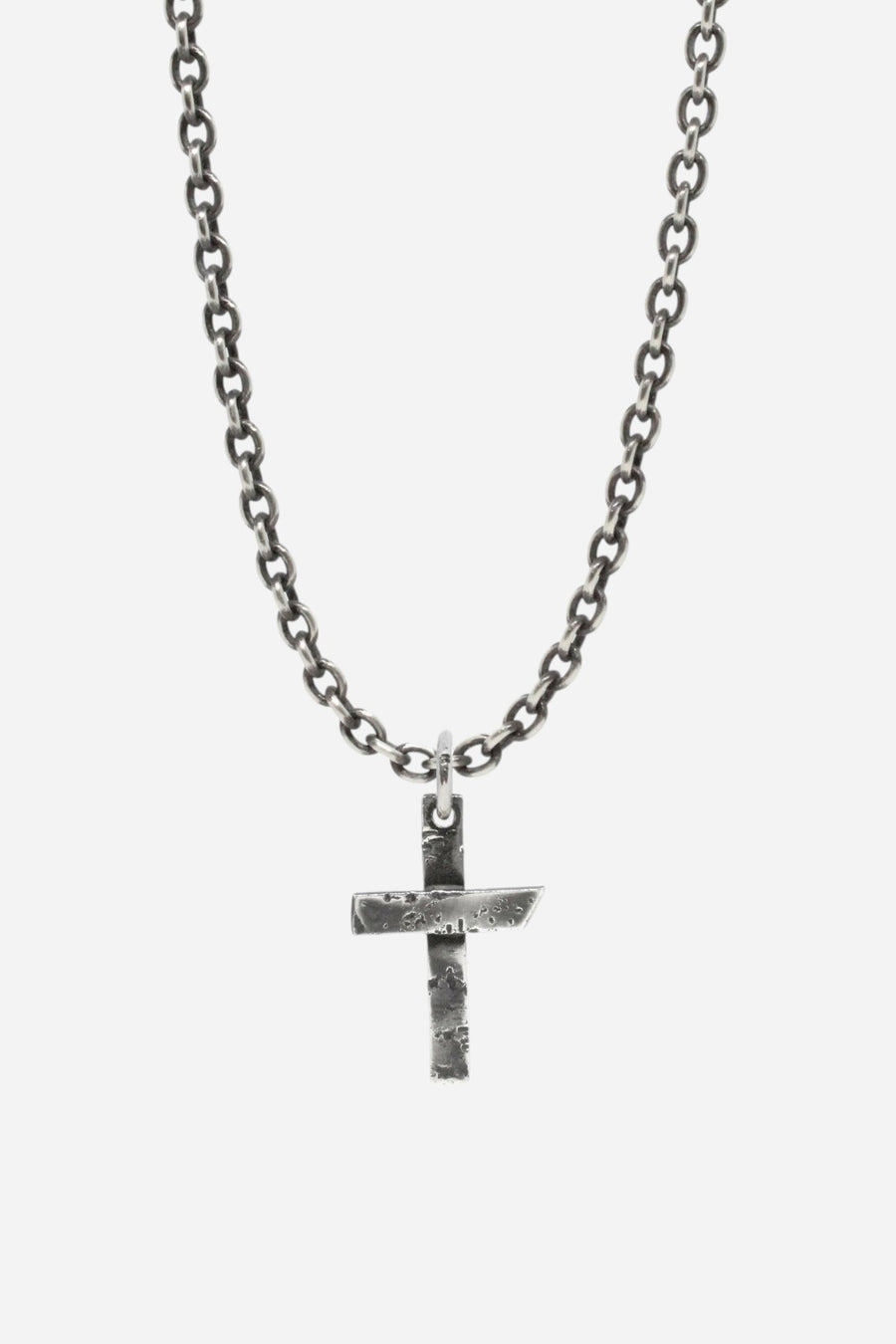 Kenton Michael Rustic Sterling Silver Cross Chain Necklace