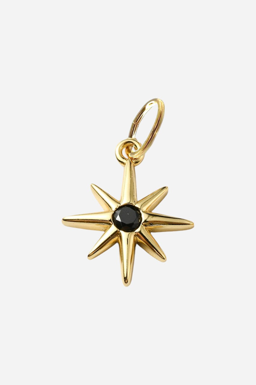 Farrah B Black Gem Sun Burst Charm
