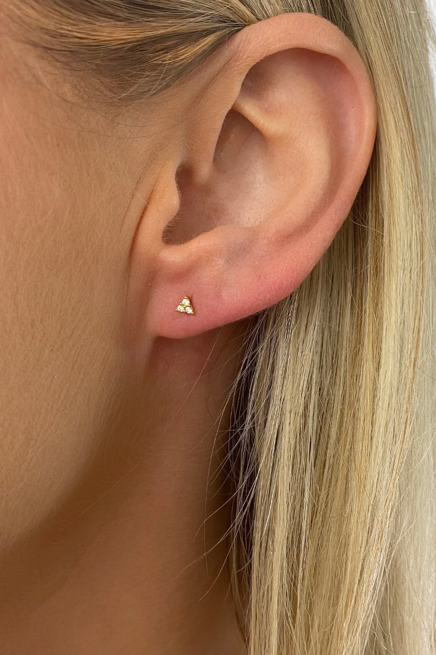 Farrah B Love Triangle Studs In Gold