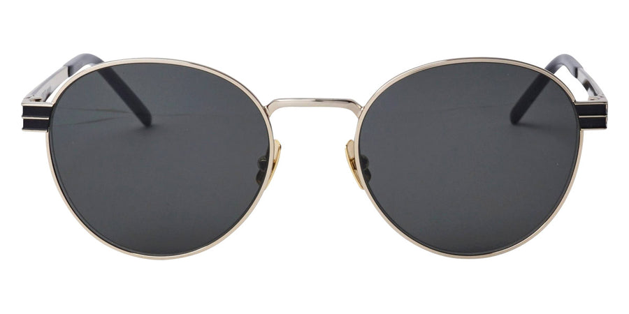 Saint Laurent Round Frame Monogram Sunglasses with Gray Lenses