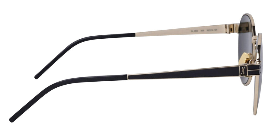 Saint Laurent Round Frame Monogram Sunglasses with Gray Lenses