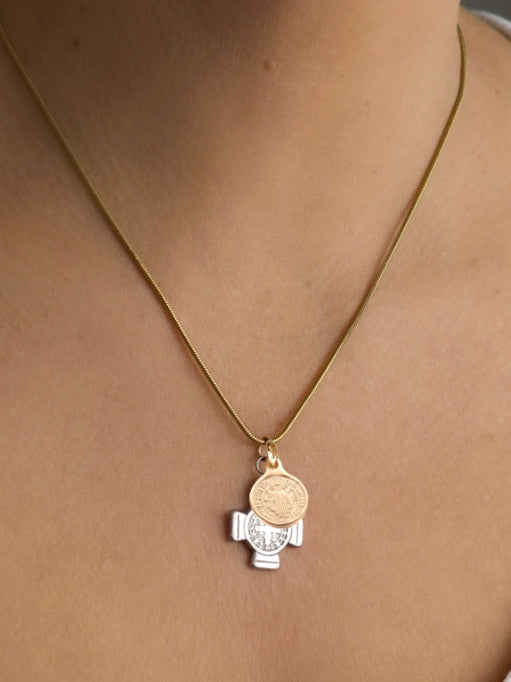 Farrah B Sainthood Necklace in Gold
