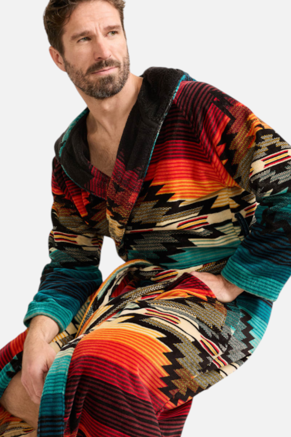 Pendleton Woolen Mills Saltillo Sunset Cotton Terry Velour Bathrobe ...