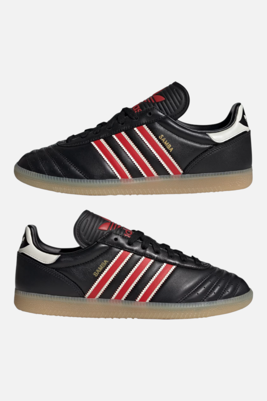 Adidas Samba JP Shoes in Core Black and Red