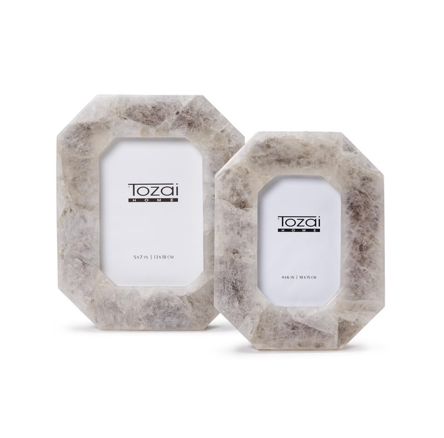 White Quartz Octagonal Picture Frame, 5x7
