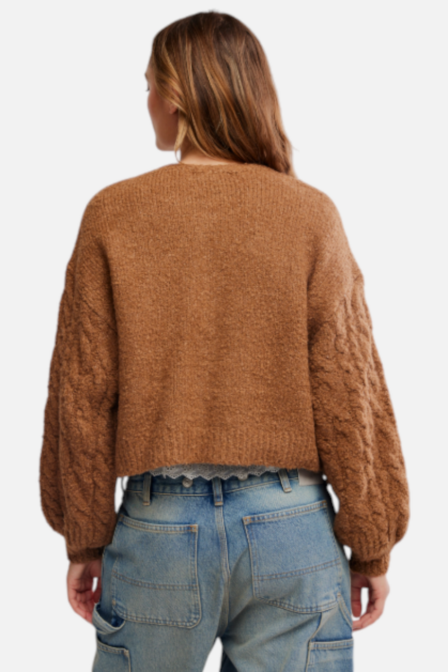 Free People Thistle Cardigan in Macadamia - side view