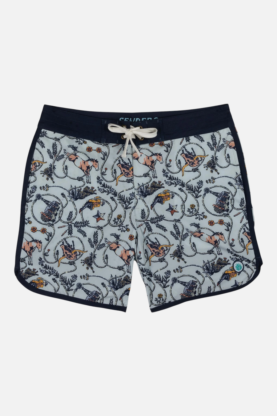 Sendero Point Bar High Lonesome Boardshort in Light Blue