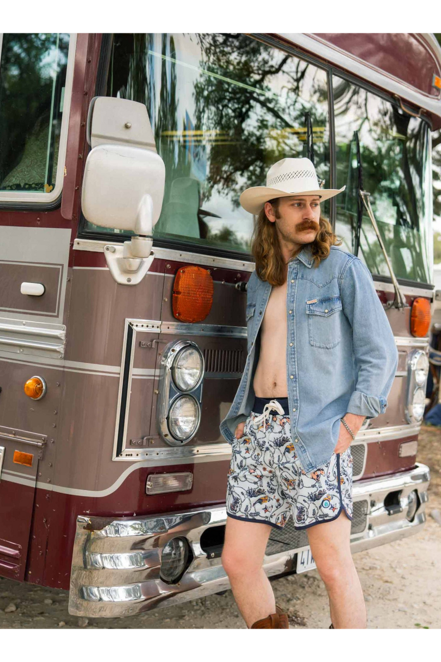 Sendero Point Bar High Lonesome Boardshort in Light Blue