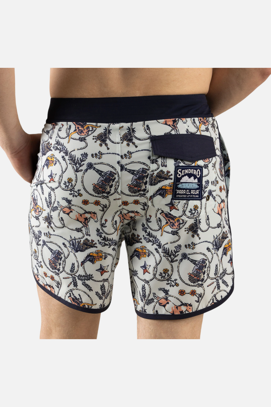 Sendero Point Bar High Lonesome Boardshort in Light Blue