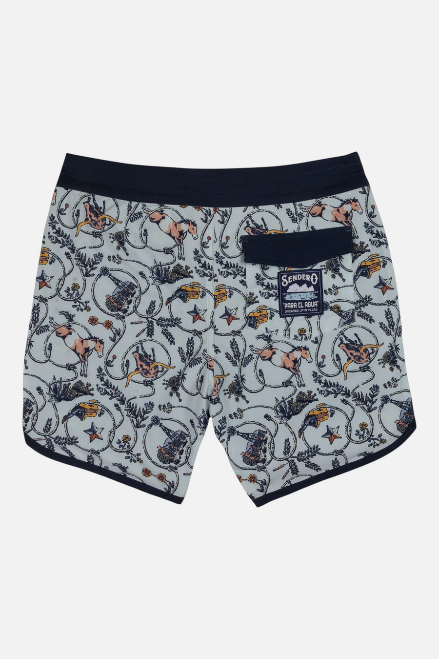 Sendero Point Bar High Lonesome Boardshort in Light Blue