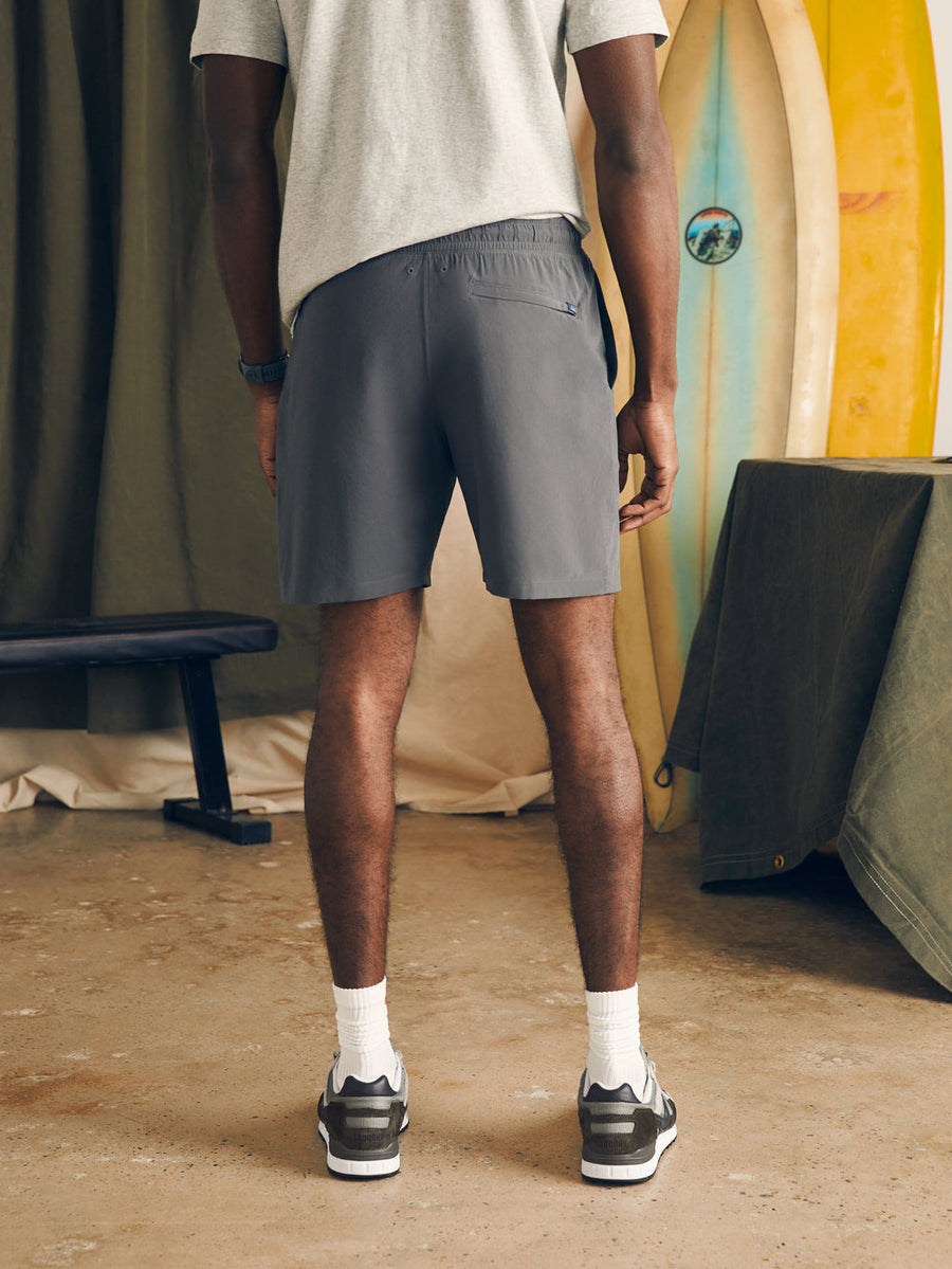Faherty Shorelite Active Short 7" Inseam in Cowry Gray