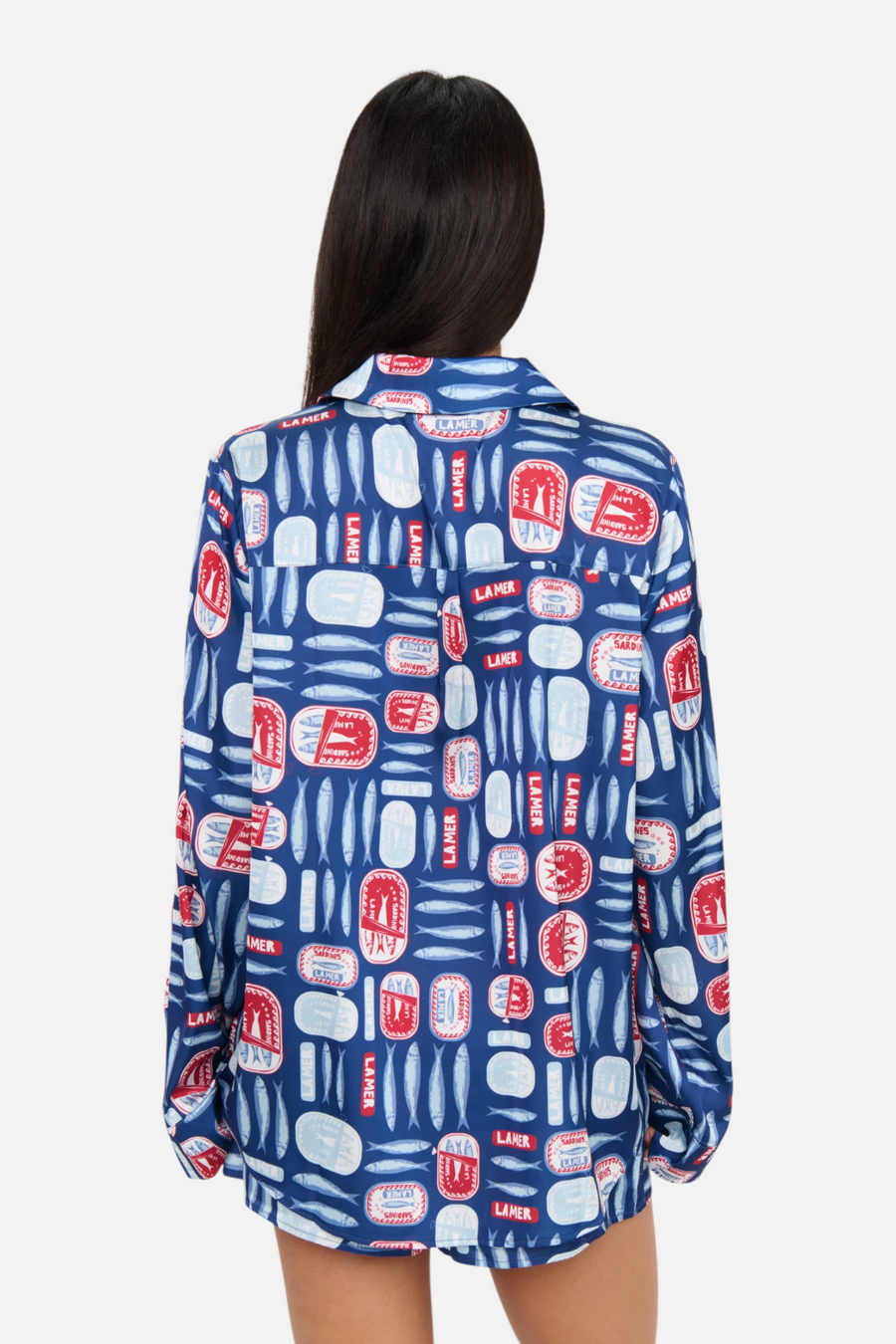 Show Me Your Mumu Beauty Sleep Silky PJ Set in Navy Salty Sardines