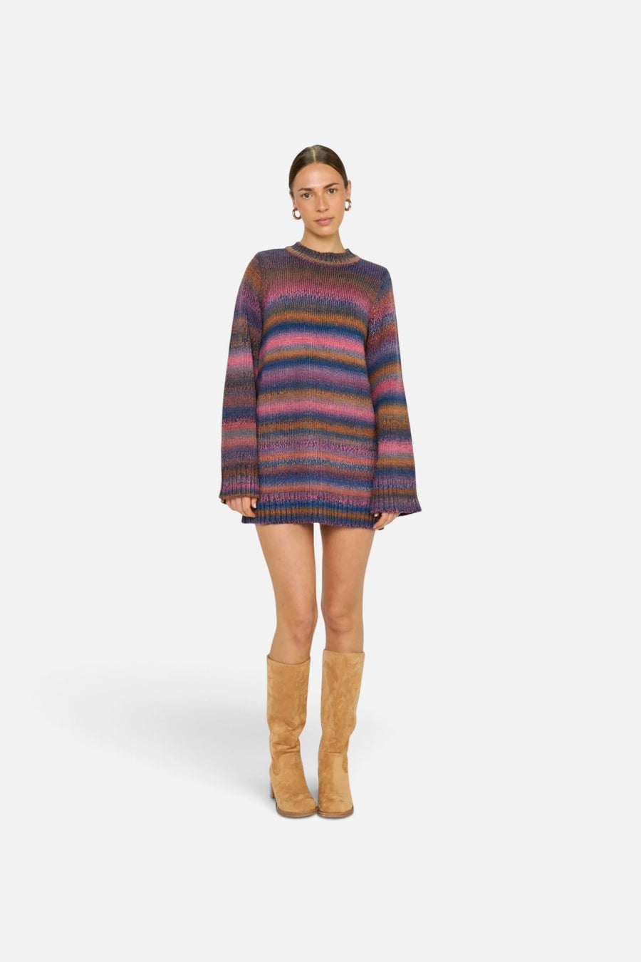 Show Me Your Mumu Lorraine Mini Sweater Dress in multicolor spacedye knit