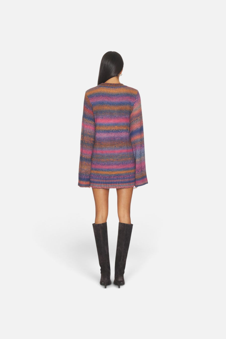 Show Me Your Mumu Lorraine Mini Sweater Dress in multicolor spacedye knit, alternate view 5