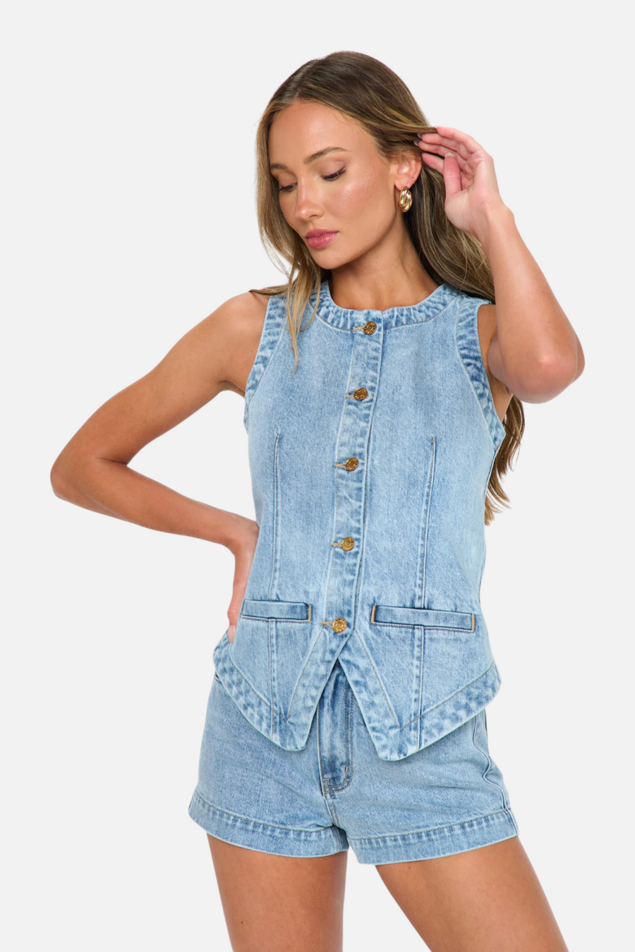 Show Me Your Mumu Pacifica Shorts in Slate Indigo