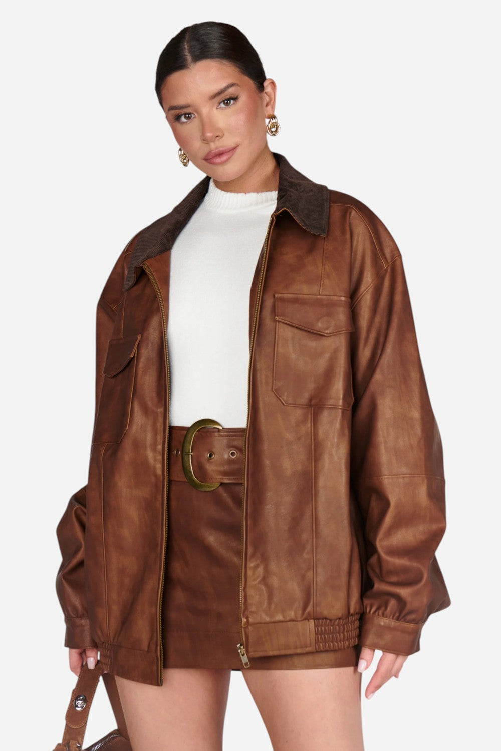 ジャケット・アウター NEIGHBORHOOD TANKERS / C- JKT Brown M Show Me Your Mumu Maverick Bomber Jacket in Chestnut Brown Faux